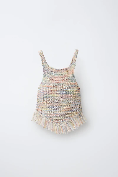 FRINGED KNIT TOP