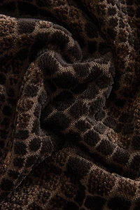 ANIMAL PRINT VELOUR BATH TOWEL