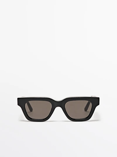 Angled rectangular sunglasses
