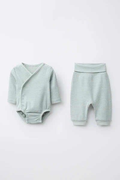 STRIPED SAORUEL BODYSUIT AND PANTS SET
