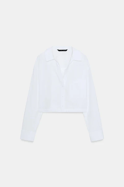 CROPPED POPLIN SHIRT