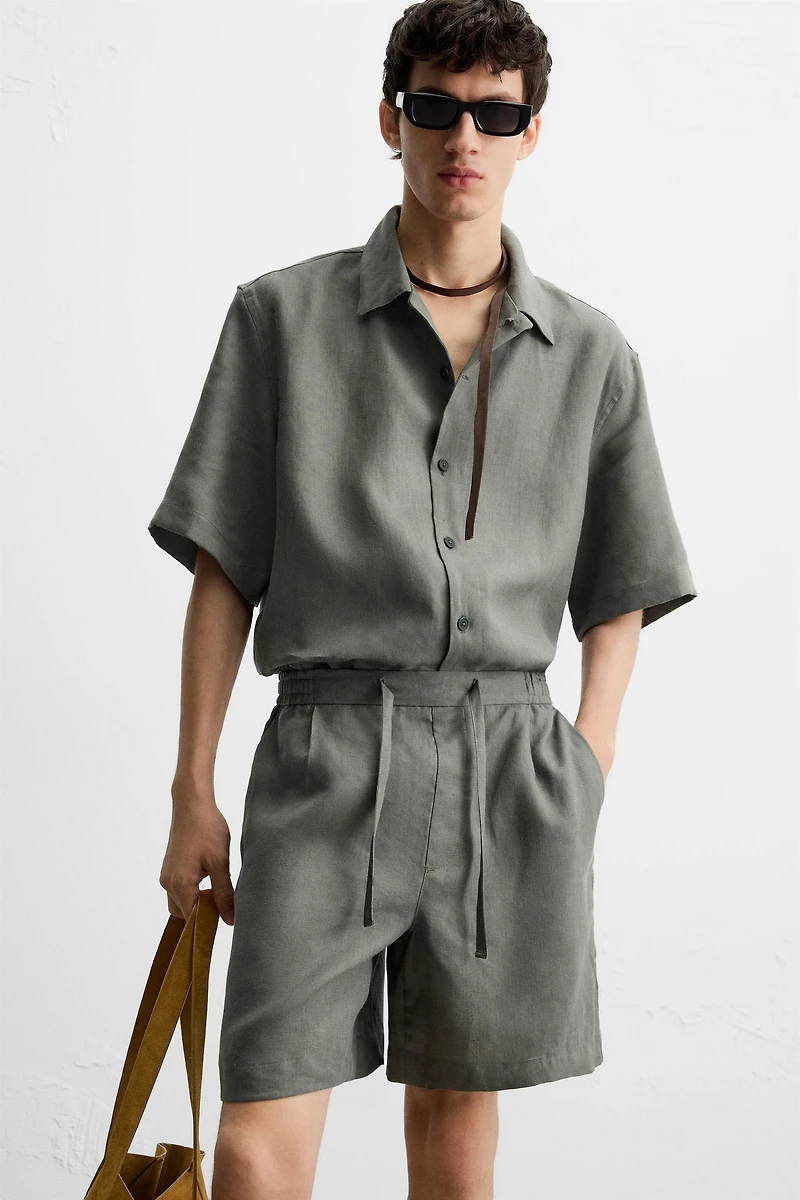 100% LINEN SHORTS