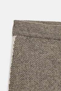 CONTRAST PIPED KNIT MIDI SKIRT