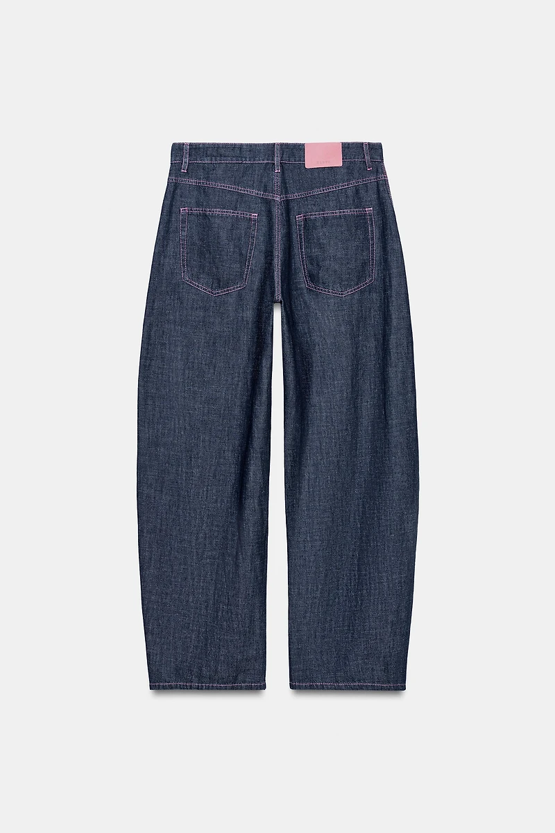 LINEN BARREL PANTS