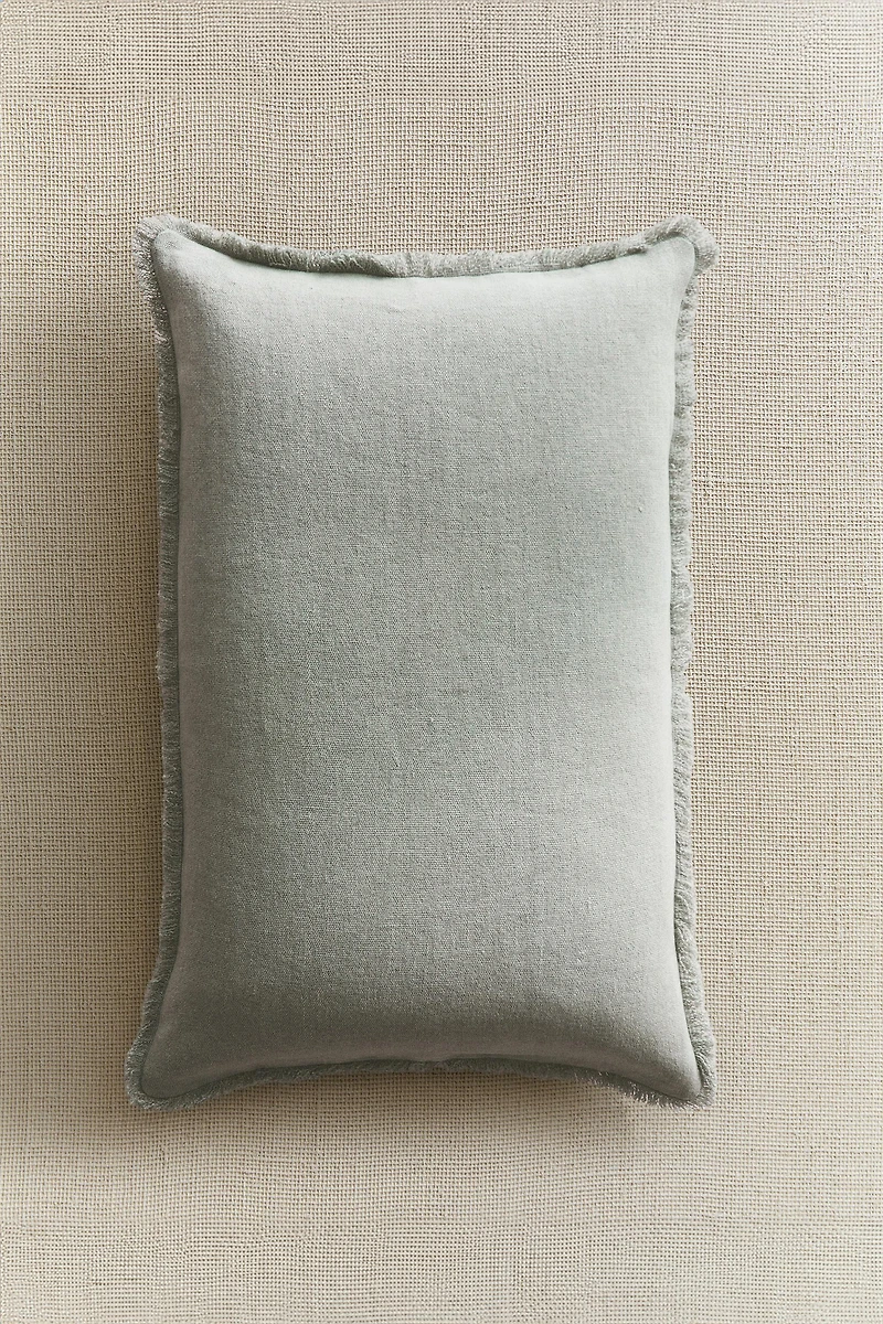 FRINGED THROW PILLOW COVER