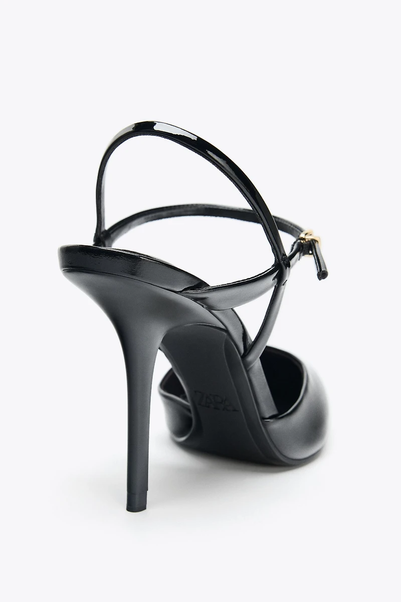 SLINGBACK ANKLE STRAP HEELS