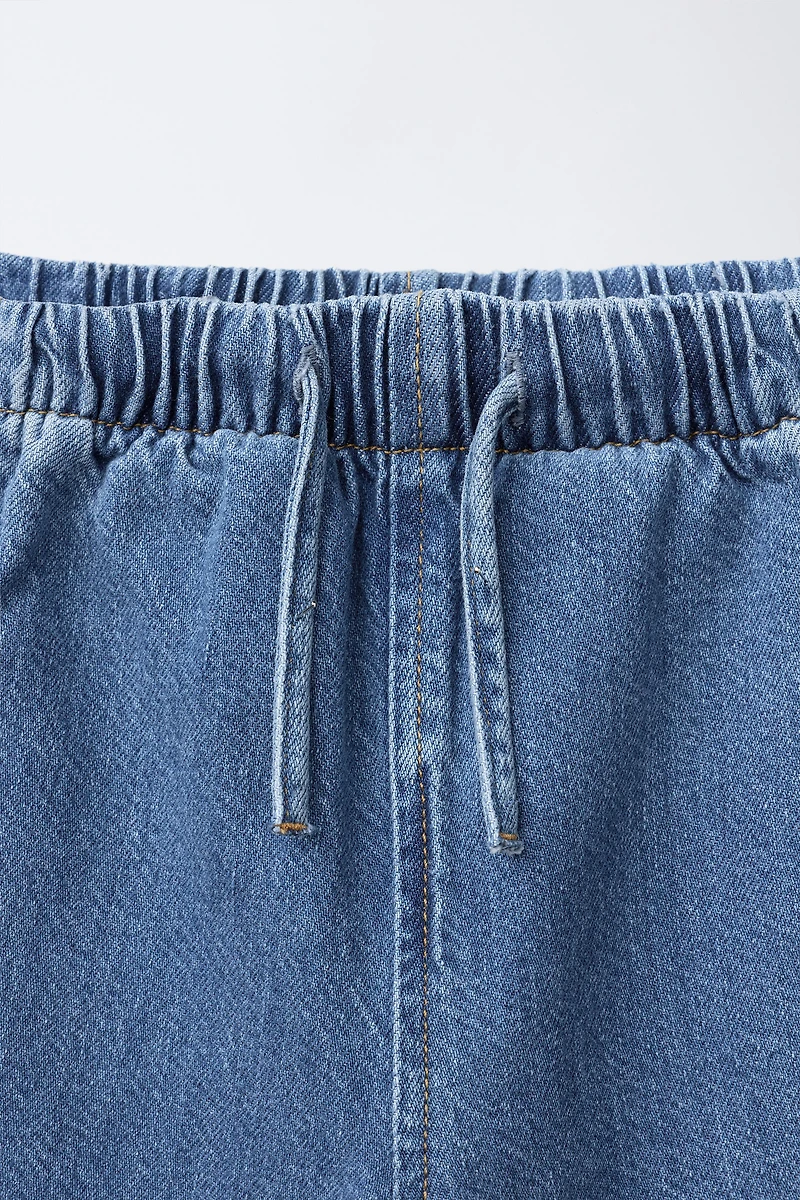 WIDE LEG JEANS WITH DRAWSTRINGS