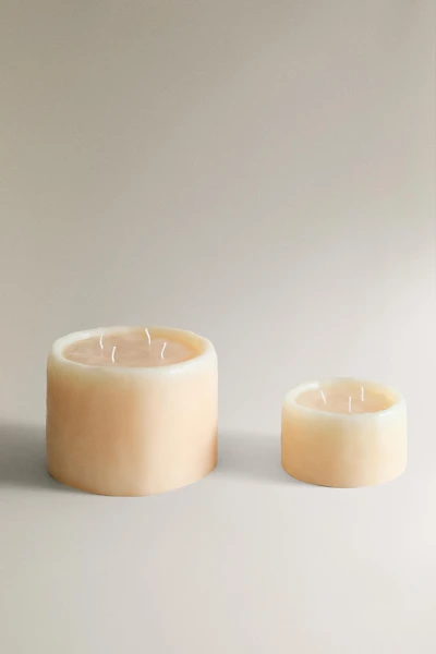 BEIGE DECORATIVE PILLAR CANDLE