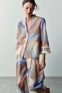 PRINTED WIDE-LEG TROUSERS