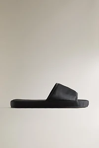 SATEEN FLATFORM SLIDER SLIPPERS