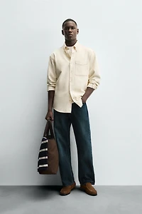 CONTRAST STITCHING OVERSHIRT