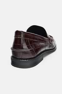 EMBOSSED LEATHER LOAFERS