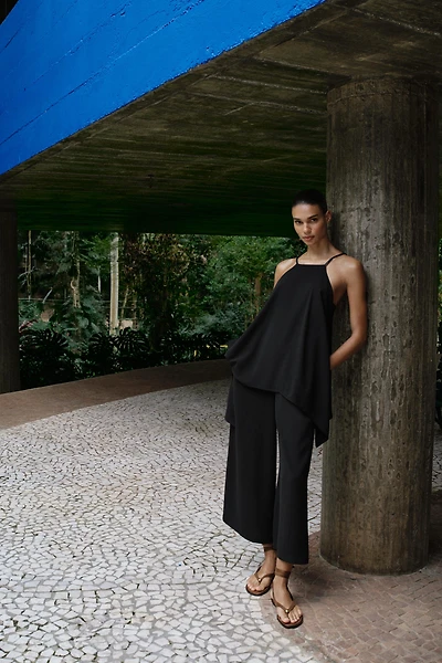 DOUBLE LAYER BRAIDED STRAP JUMPSUIT