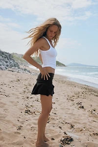 POLKA DOT FLOWY RUFFLE SKORT