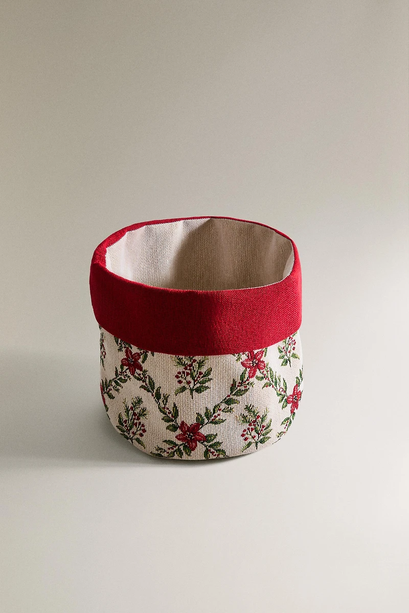 CHRISTMAS FLORAL BREAD BASKET