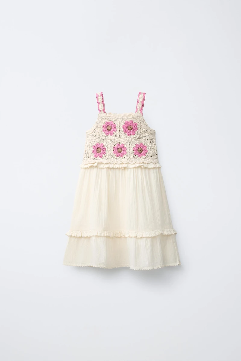 CROCHET KNIT COMBINATION DRESS