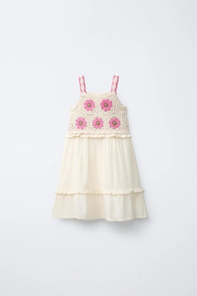 CROCHET KNIT COMBINATION DRESS