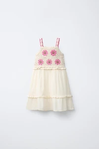 CROCHET KNIT COMBINATION DRESS