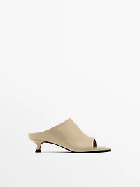 Soft leather high-heel sandals