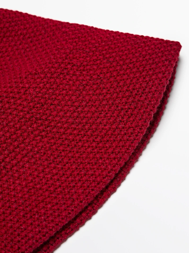 Wool blend knit beanie