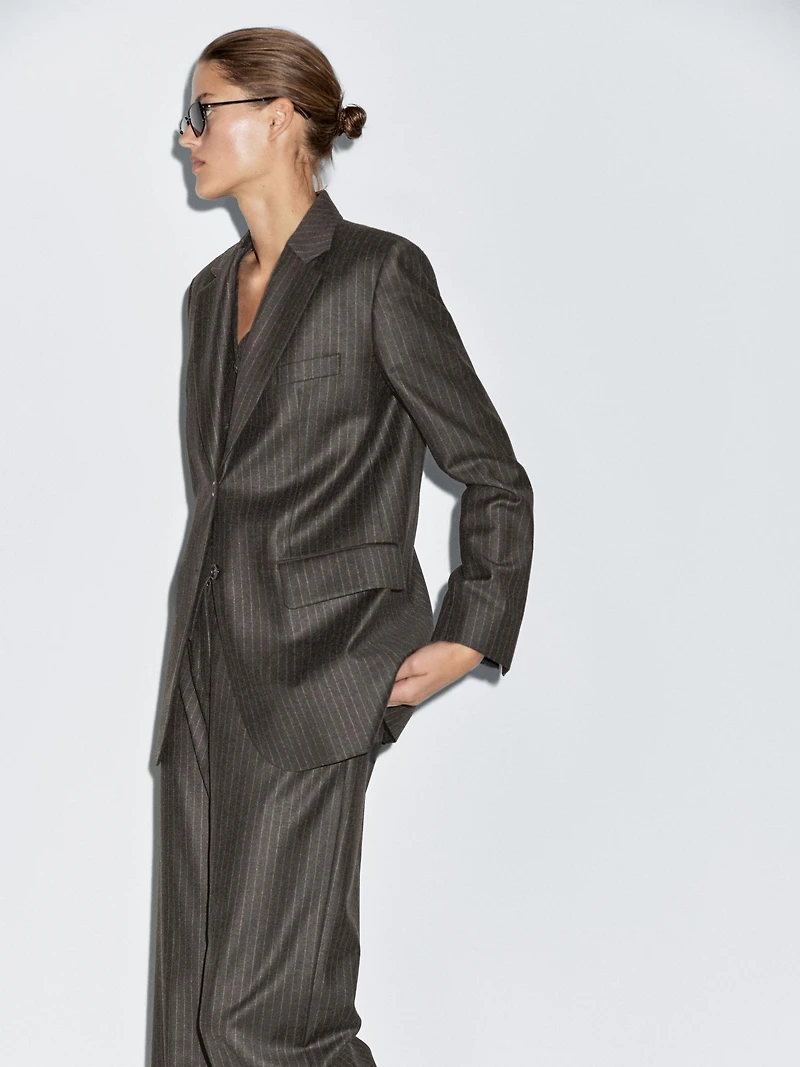 100% wool pinstripe blazer