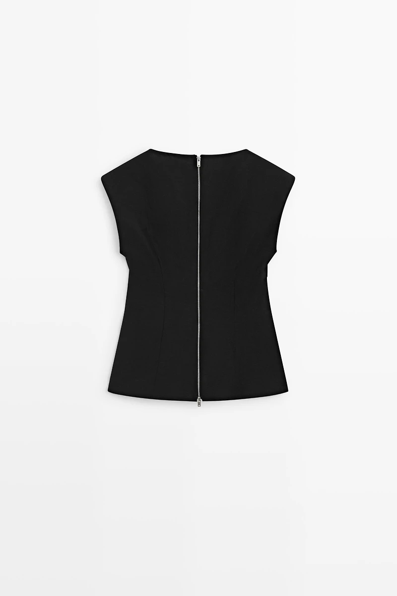 Fitted zip-detail top - STUDIO