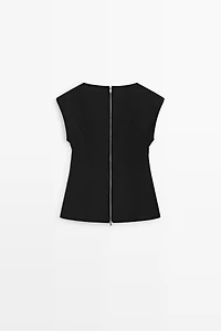 Fitted zip-detail top - STUDIO