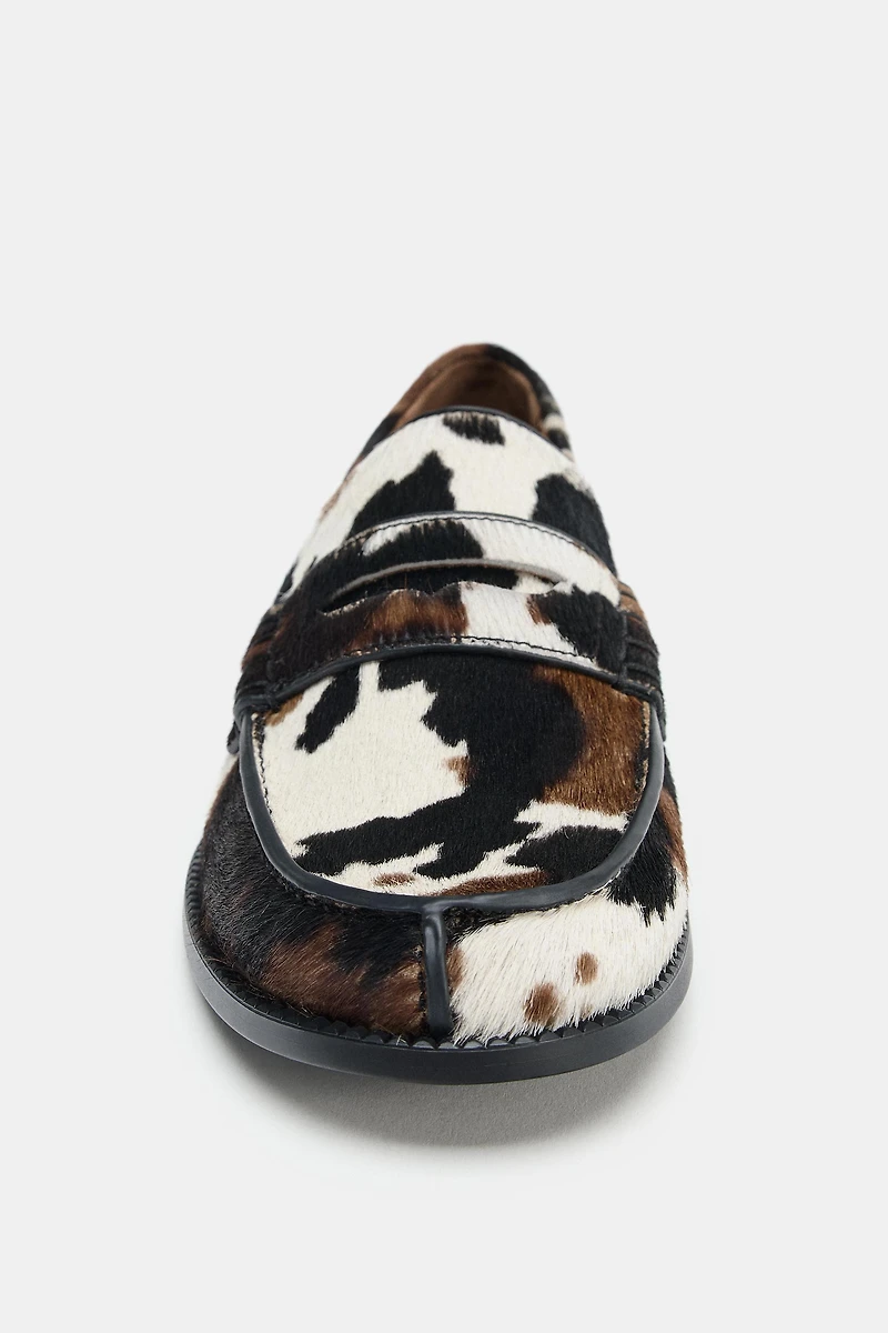 ANIMAL EMBOSSED LEATHER LOAFERS