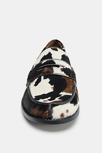 ANIMAL EMBOSSED LEATHER LOAFERS