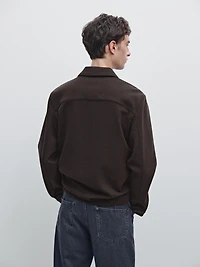 Short double wool blend jacket