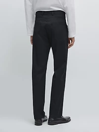Slim-fit lightweight textured weave denim trousers