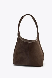 SPLIT LEATHER MINI BUCKET BAG