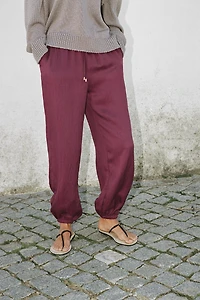 PANTALON BOUFFANT À TAILLE ÉLASTIQUE