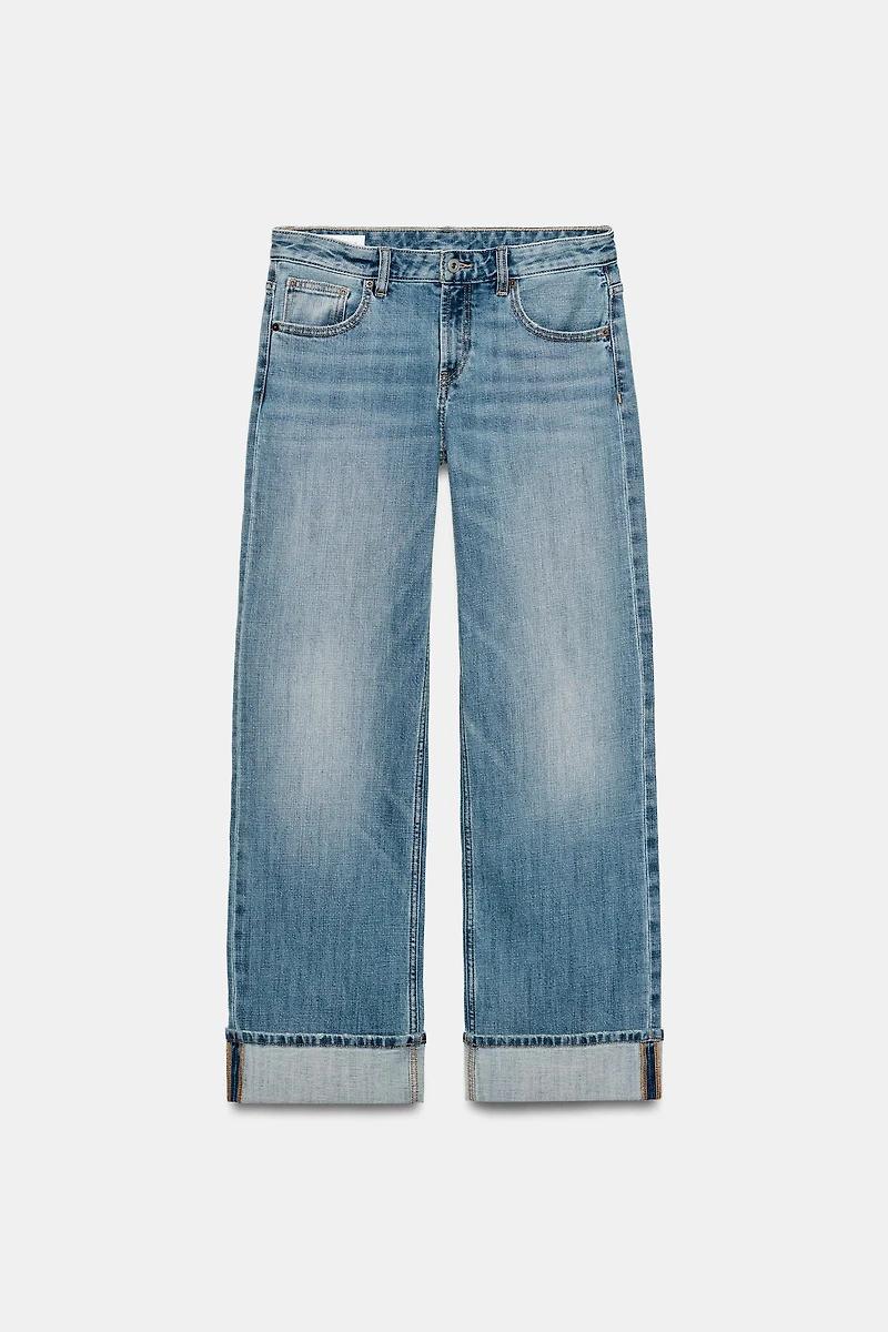 JEANS TRF LOOSE FOLDED TAILLE BASSE
