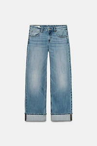 JEANS TRF LOOSE FOLDED TAILLE BASSE