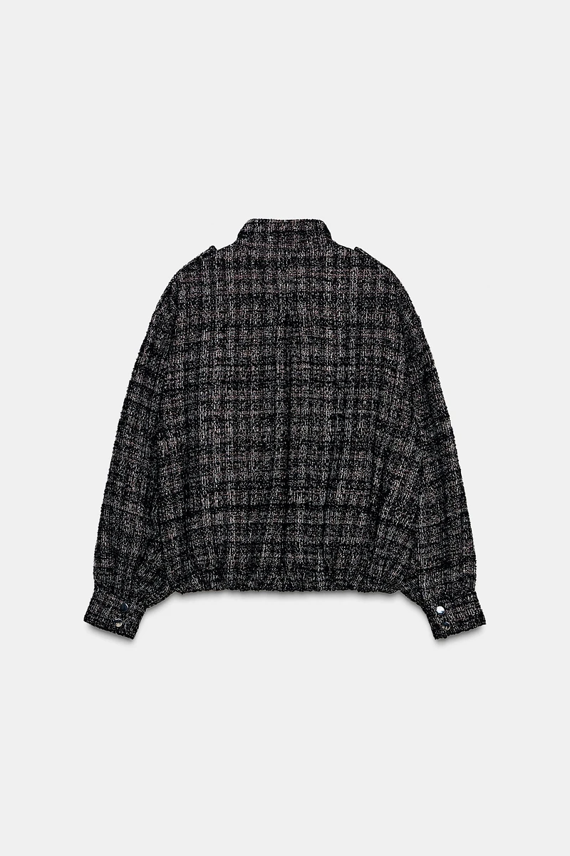 BLOUSON BOMBER STRUCTURÉ À FIL MÉTALLISÉ