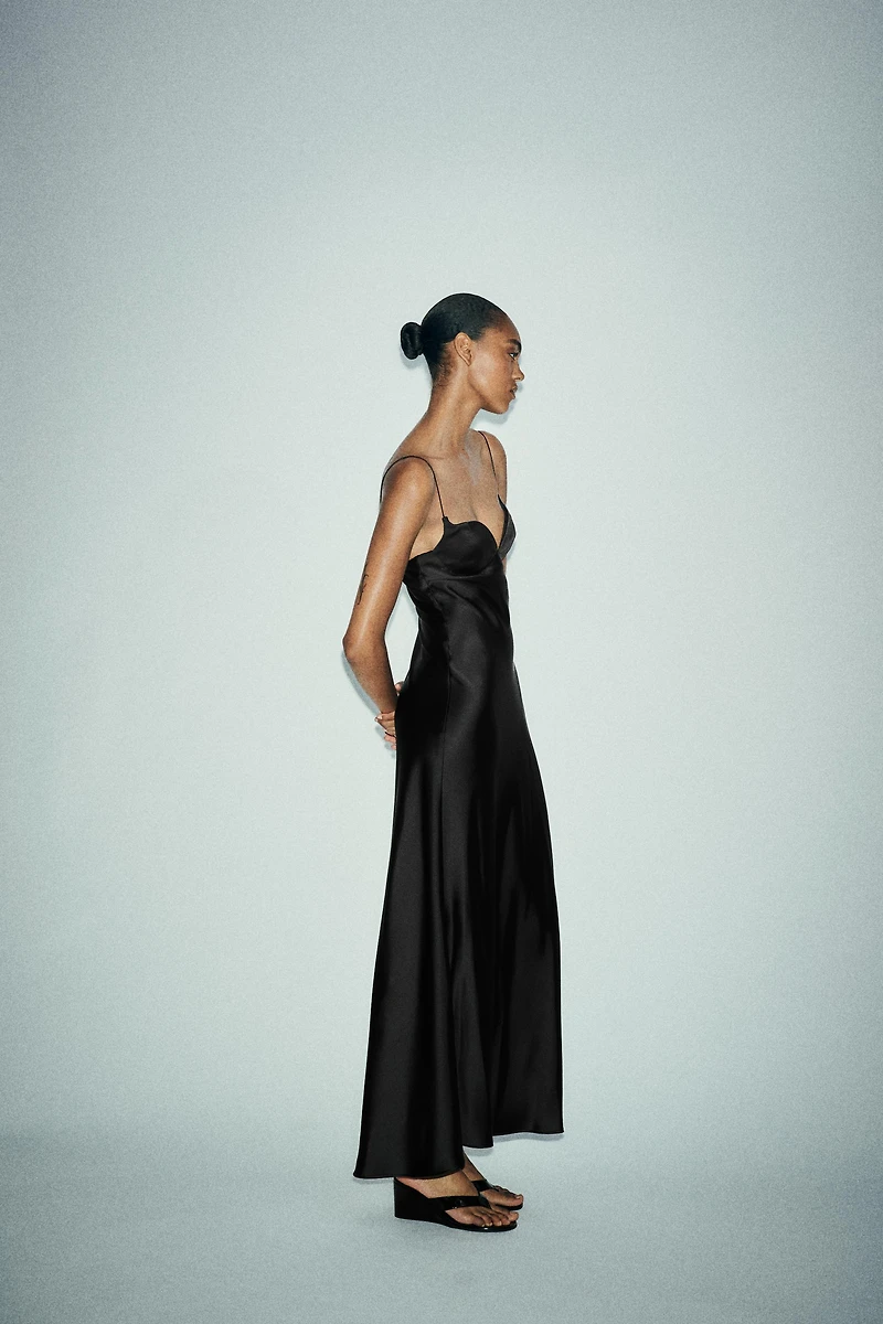 SATIN LONG DRESS