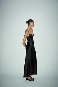 SATIN LONG DRESS