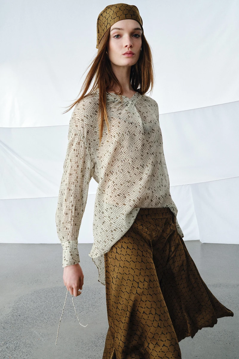 ZW COLLECTION PRINTED FLOWY SHIRT