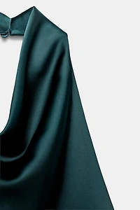 SATIN EFFECT HALTER TOP