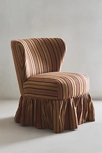 STRIPED ACCENT CHAIR WITH RUFFLE | KATHARINE POLE