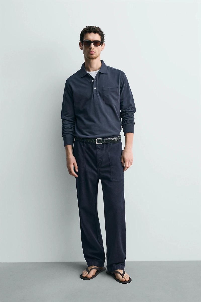 REGULAR FIT PIQUÉ POLO WITH POCKET