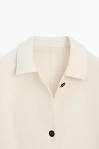 Medium single-breasted wool blend coat