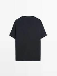 T-shirt en maille texturée à manches courtes