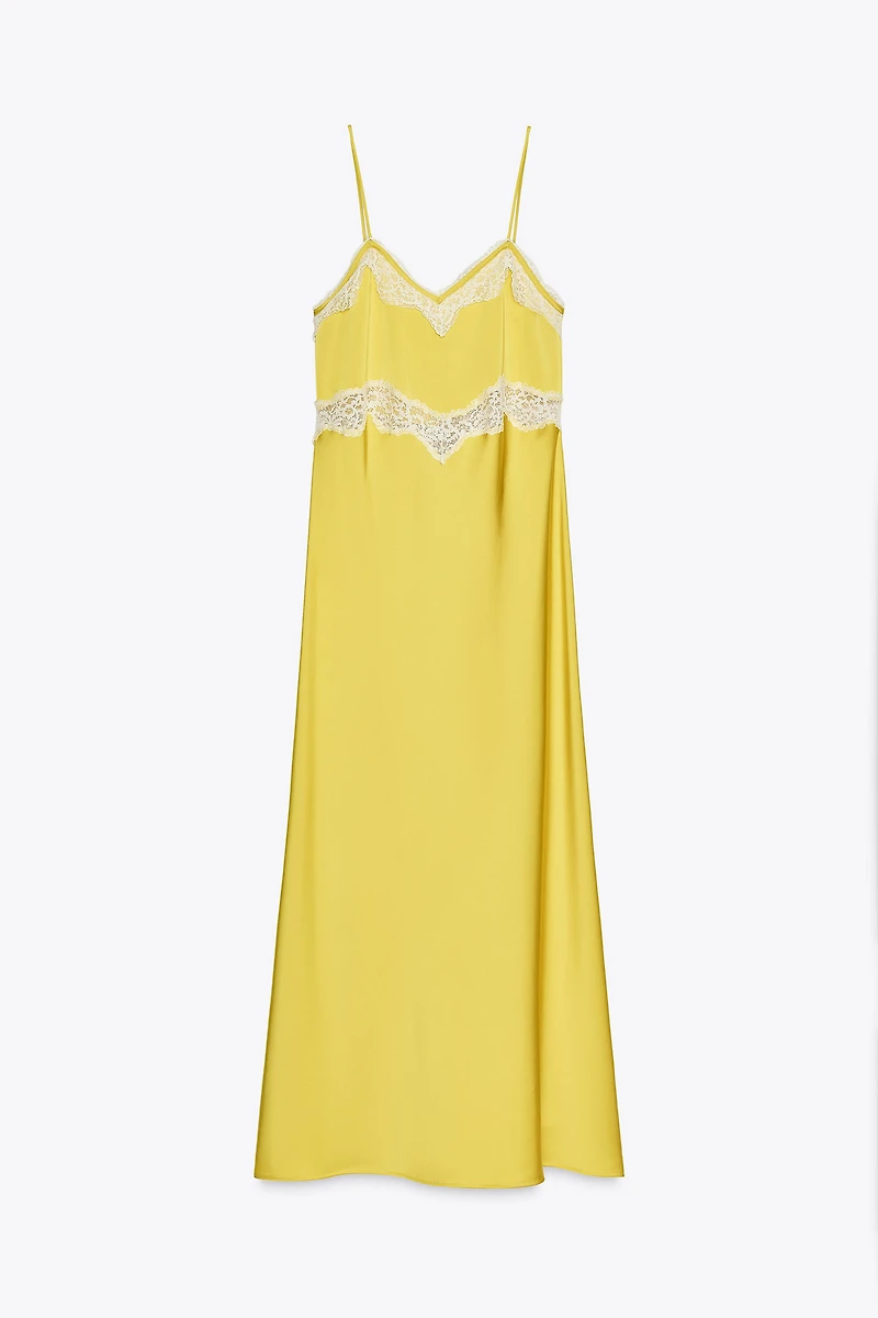 LACE LINGERIE MIDI DRESS