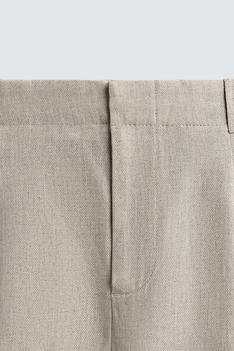 COTTON - LINEN PLEATED PANTS