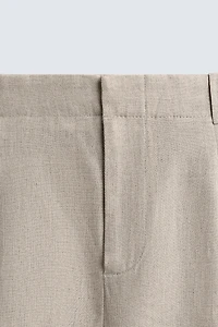 COTTON - LINEN PLEATED PANTS