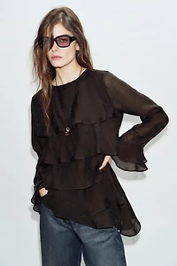 ASYMMETRIC RUFFLED TOP