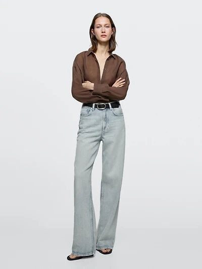 Jean wide leg taille haute