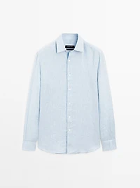 Slim-fit 100% linen shirt